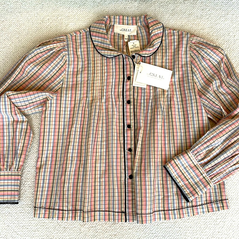 The Great. plaid top